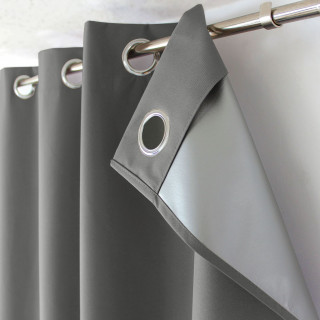 Rideau total occultant et thermique OXFORD - 135 x 240 cm - Gris clair
