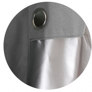 Rideau total occultant et thermique OXFORD - 135 x 240 cm - Gris clair