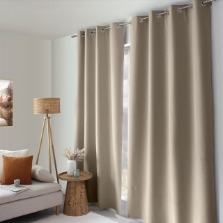 Rideau total occultant et thermique OXFORD - 135 x 240 cm - Naturel