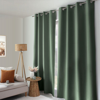 Rideau total occultant et thermique OXFORD - 135 x 240 cm - Vert gris