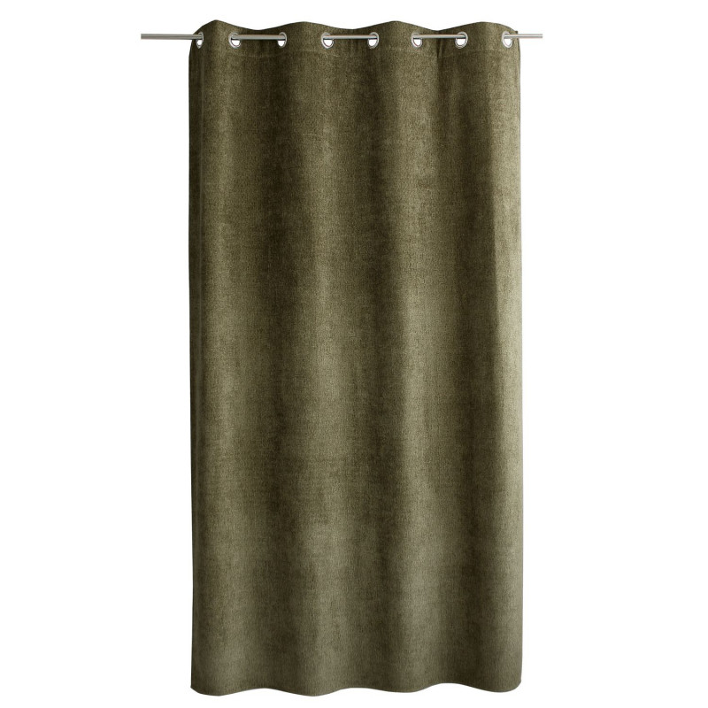 Rideau thermique en velours chenillé avec doublure polaire ALPAGA - 140 x 240 cm - Argile