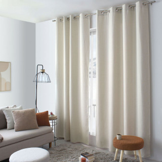 Rideau thermique en velours chenillé avec doublure polaire BLIZZARD - 140 x 240 cm - Ecru