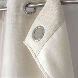 Rideau thermique en velours chenillé avec doublure polaire BLIZZARD - 140 x 240 cm - Ecru