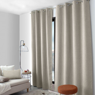 Rideau thermique en velours chenillé avec doublure polaire BLIZZARD - 140 x 240 cm - Naturel