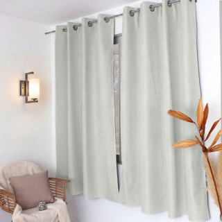 Rideau thermique pour fenêtre avec doublure polaire noire FJORD - 140 x 180 cm - Blanc