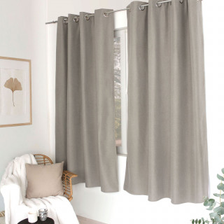 Rideau thermique pour fenêtre avec doublure polaire noire FJORD - 140 x 180 cm - Naturel