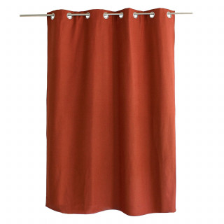 Rideau thermique pour fenêtre avec doublure polaire noire FJORD - 140 x 180 cm - Terre cuite