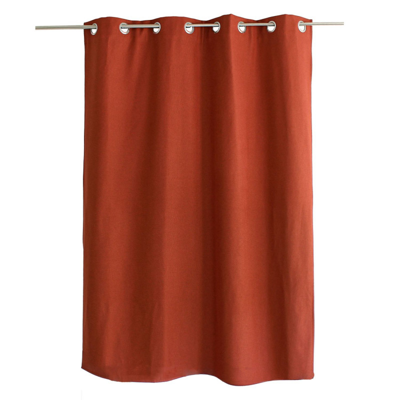 Rideau thermique pour fenêtre avec doublure polaire noire FJORD - 140 x 180 cm - Terre cuite