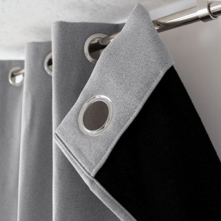 Rideau thermique avec doublure polaire noire FJORD - 140 x 240 cm - Gris clair