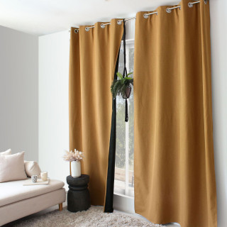 Rideau thermique avec doublure polaire noire FJORD - 140 x 240 cm - Tabac