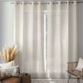 Rideau 30% lin avec 8 œillets en métal NATURA - 140 x 240 cm - Blanc