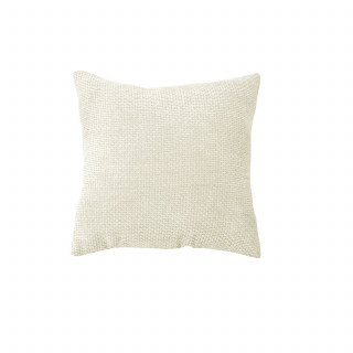 Coussin déhoussable en velours chenillé KAMALA - 40 x 40 cm - Ecru