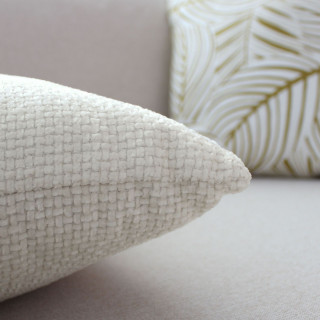 Coussin déhoussable en velours chenillé KAMALA - 40 x 40 cm - Ecru