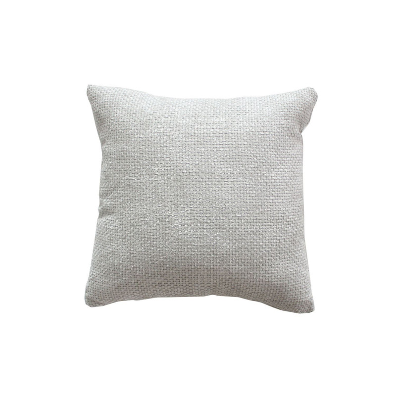 Coussin déhoussable en velours chenillé KAMALA - 40 x 40 cm - Gris clair