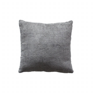 Coussin déhoussable en velours chenillé KAMALA - 40 x 40 cm - Gris foncé