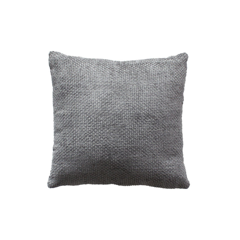 Coussin déhoussable en velours chenillé KAMALA - 40 x 40 cm - Gris foncé