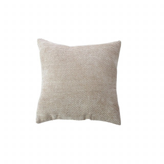 Coussin déhoussable en velours chenillé KAMALA - 40 x 40 cm - Naturel