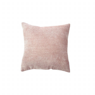 Coussin déhoussable en velours chenillé KAMALA - 40 x 40 cm - Vieux rose