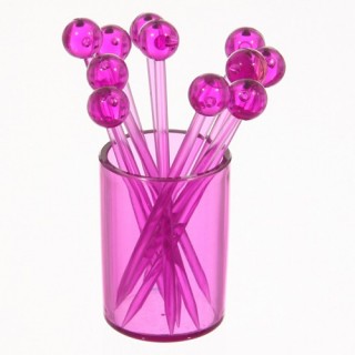 12 piques à cocktails sur support Tonic - Violet