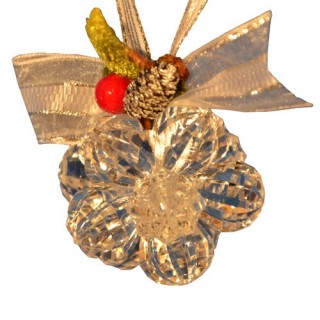 Fleur de noël en acrylique 12 perles - Transparent