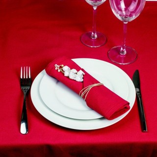 4 Serviettes de table - Coton - Rouge