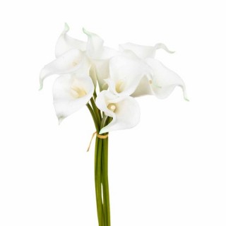 Bouquet 8 Arums artificiels - H. 36 cm - Blanc