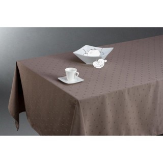 Nappe anti-tâches Carrés - 140 x 240 cm - Taupe