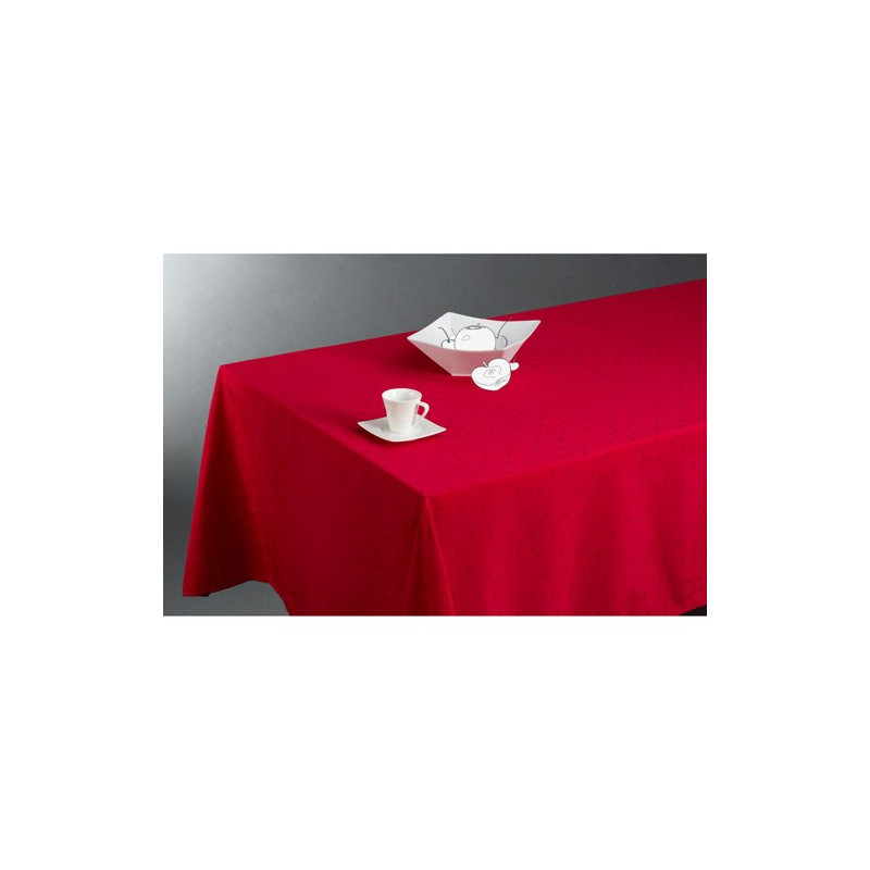Nappe anti-tâches Carrés - 140 x 240 cm - Rouge