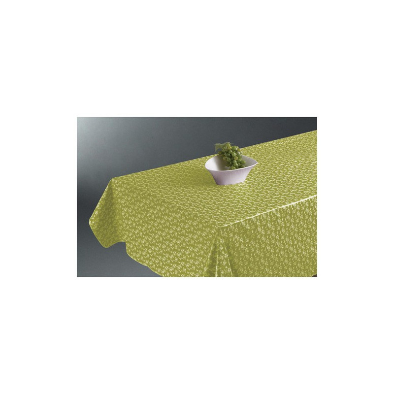 Nappe cirée Fleur - 140 x 240 cm - Vert anis