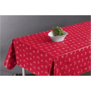 Nappe cirée Papillons - 140 x 240 cm - Rouge