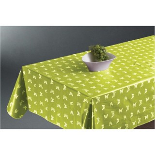 Nappe cirée Papillons - 140 x 240 cm - Vert anis