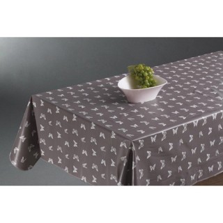 Nappe cirée Papillons - 140 x 240 cm - Gris