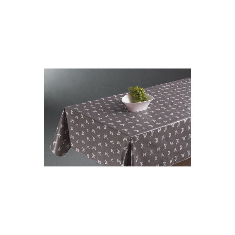 Nappe cirée Papillons - 140 x 240 cm - Gris