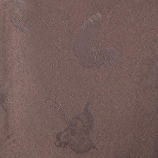 Nappe anti-tâches Jacquard Papillons - 140 x 240 cm - Taupe