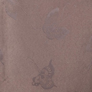 Nappe anti-tâches Jacquard Papillons - 150 x 300 cm - Taupe