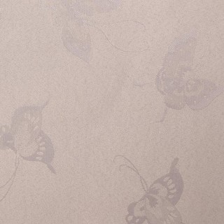 Nappe anti-tâches Jacquard Papillons - 150 x 300 cm - Couleur lin