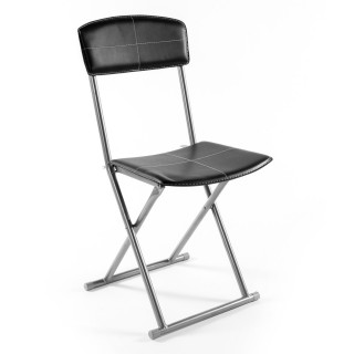 Chaise pliante - PVC - Noir