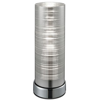 Lampe de Table Jaron - Diam. 11 x H. 24 cm - Verre avec décorations chrome
