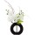 Composition florale vase noir - Hauteur 44 cm - Orchidée fleur blanche