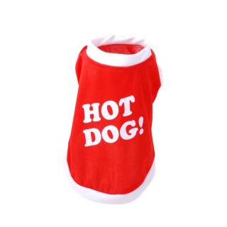 T-shirt pour chien Hot Dog - Taille L - Rouge