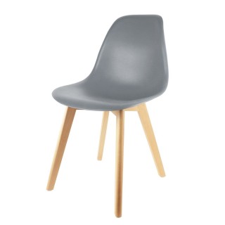 Chaise scandinave Coque - H. 83 cm - Gris