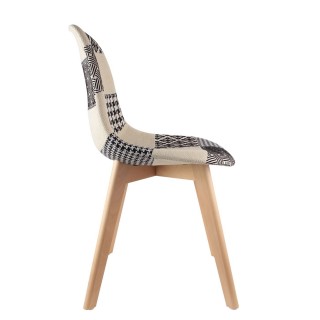 Chaise scandinave Patchwork - H. 85 cm - Noir et blanc