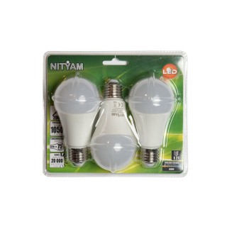 3 Ampoules LED Globe E27 - 12W