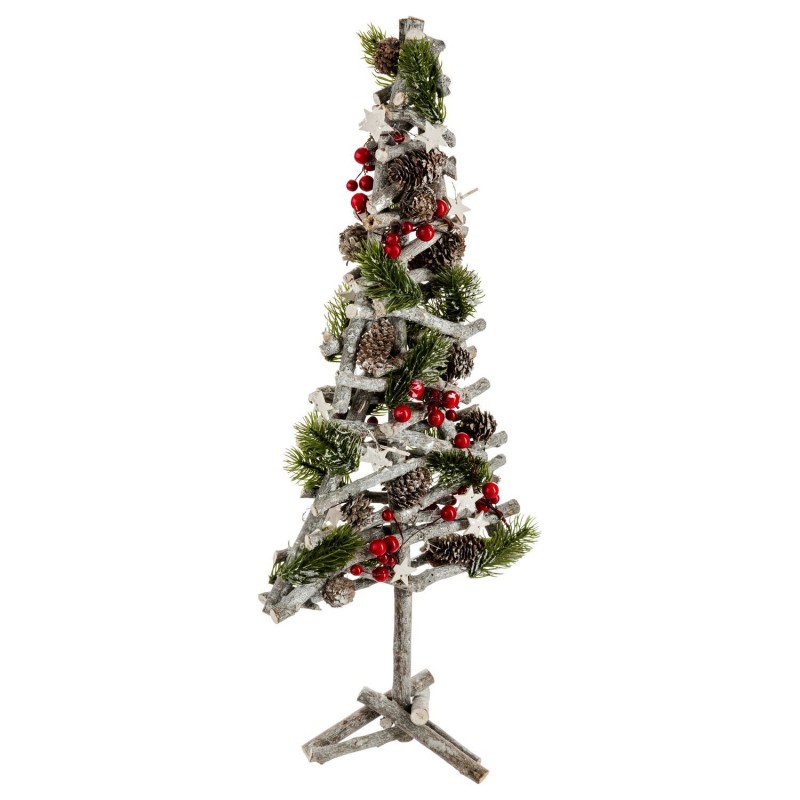 Sapin de Noël avec pieds en branches - 23 x 60 cm - Vert