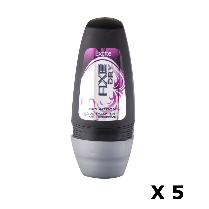 Lot de 5 Déodorants Roll-On Anti-Transpirant - Excite - 50 ml