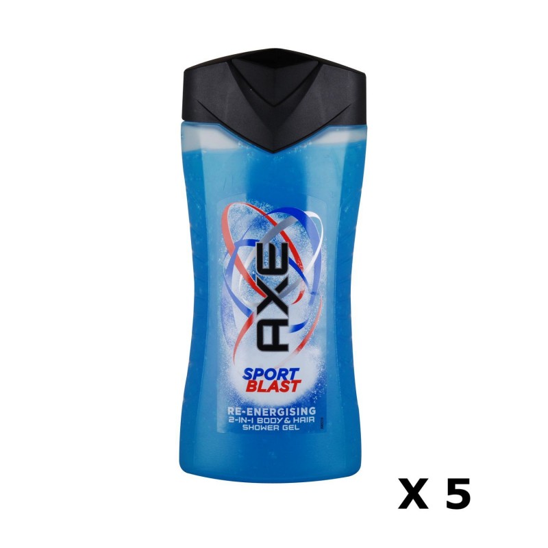 Lot de 5 Gels douche Cheveux et Corps - Sport Blast - 250 ml