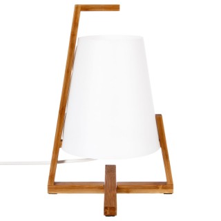 Lampe à poser en bambou Life - H. 31,5 cm - Blanc