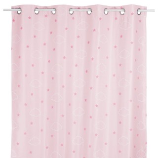 Rideau occultant phosphorescent enfant Etoiles - 140 x 260 cm - Rose