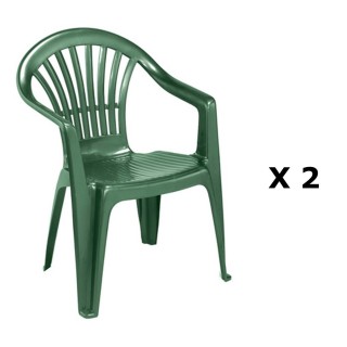 2 Chaises de jardin Altéa - Plastique - Vert