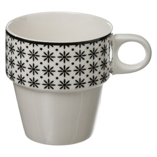 4 Mugs avec support Bohemia - Noir et blanc